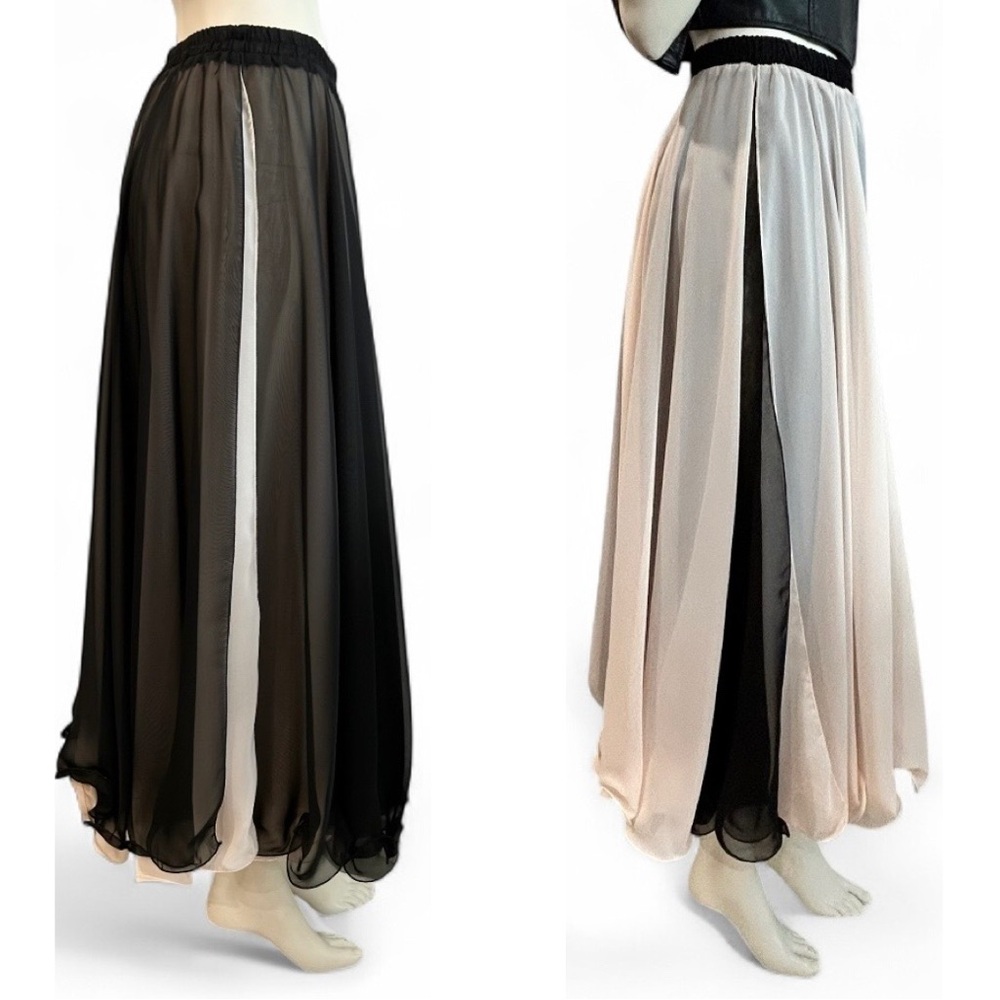 Reversible Chiffon Maxi Swing Skirt